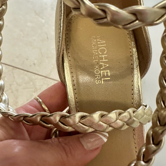Michael Kor Gold Strappy Heels - Picture 5 of 6